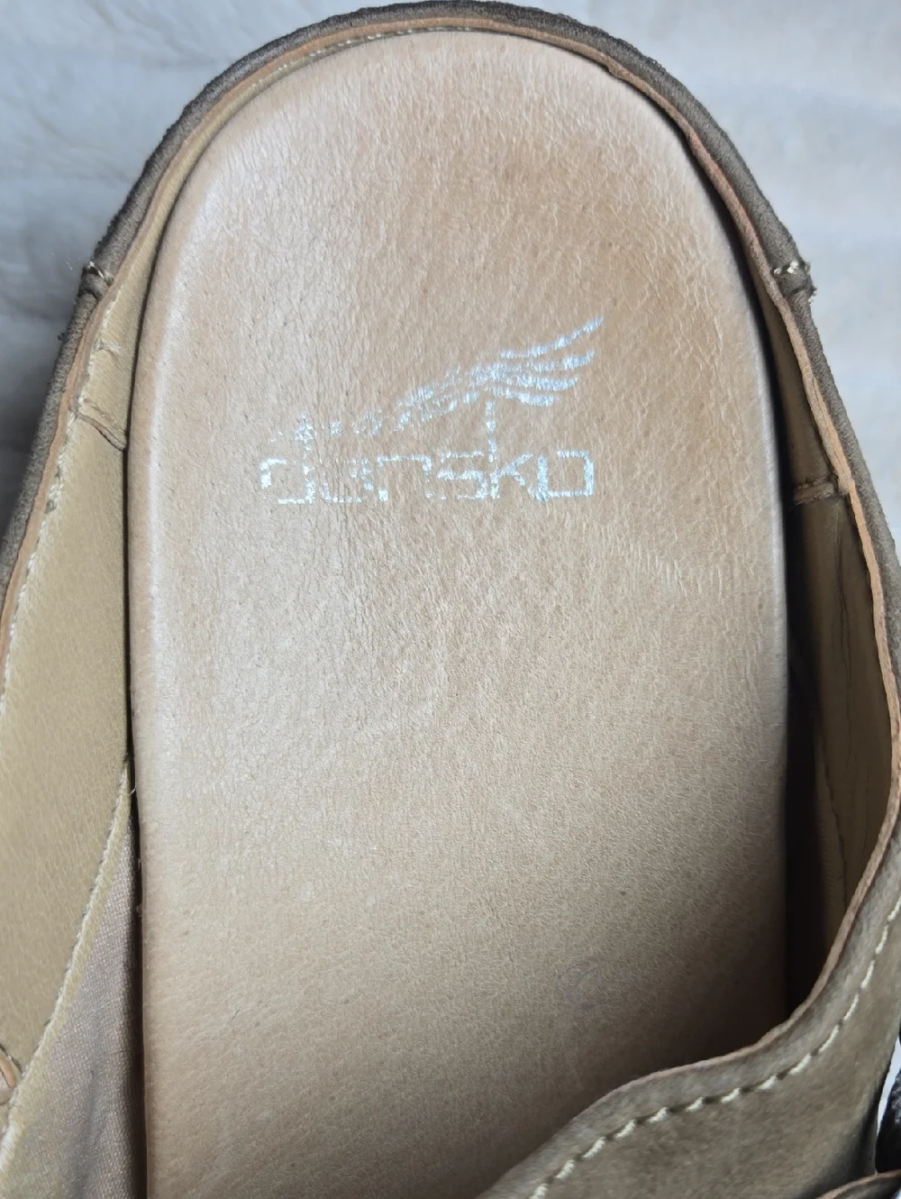 Dansko Women's Berry in Mushroom Burnished Nubuck Mule - Picture 11 of 13